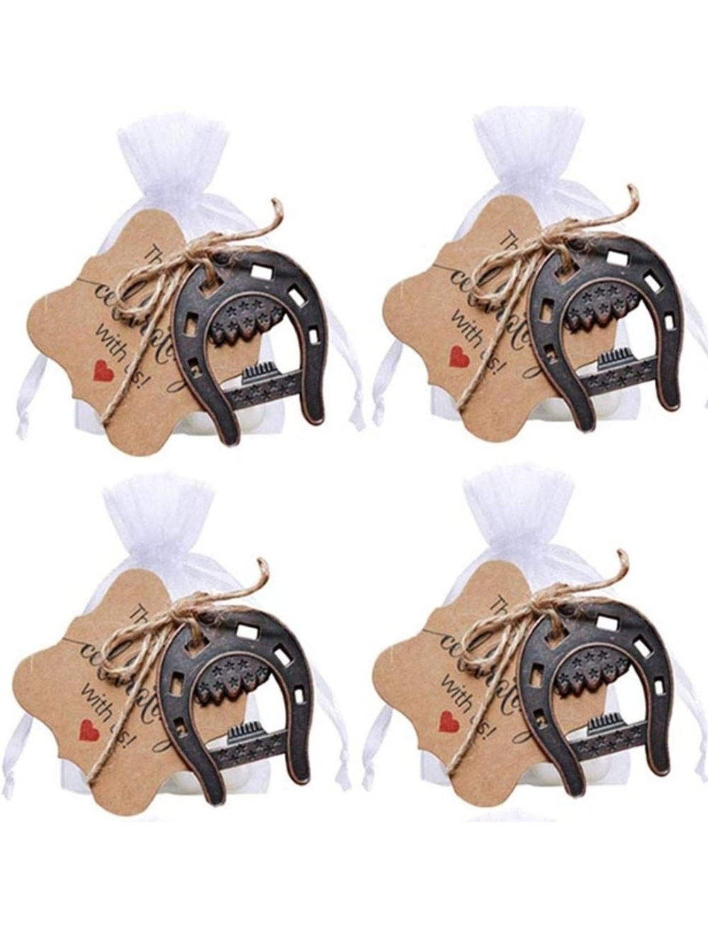 Rustic Horseshoe Favor with Kraft Tag - Set of 10